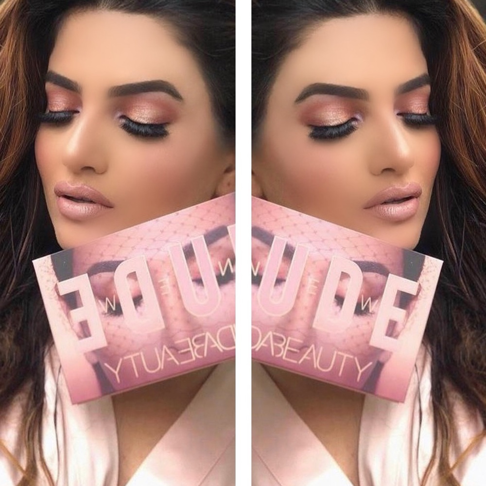 HUDA BEAUTY Nude Eyeshadow Palette with Pink and Gold Shades - Picture 7 of 14